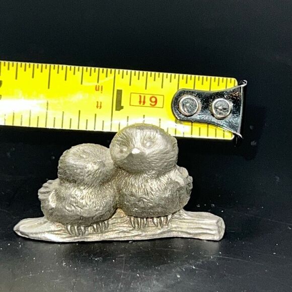 Vintage Hallmark Mini Little Gallery Fine Pewter Birds At Break Of Day 1976 - Picture 3 of 7
